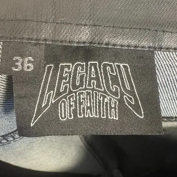 Designer x Streetwear x Legacy of Faith Wax Denim Faux Leather Jeans Men’s 36